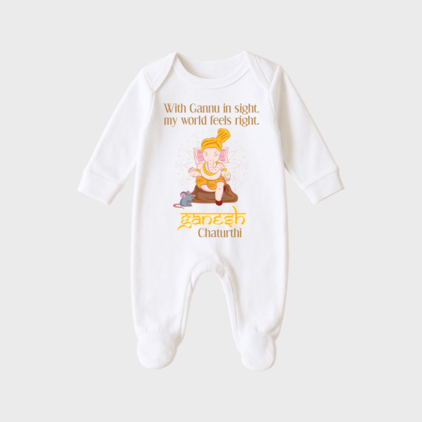 Ganesh Chaturthi – Personalized Full Sleeve Sleep Suit / Body Suit – Perfect for Ganesh Chaturthi Celebrations