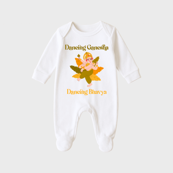 Dancing Ganesha – Personalized Full Sleeve Sleep Suit / Body Suit – Perfect for Ganesh Chaturthi Celebrations