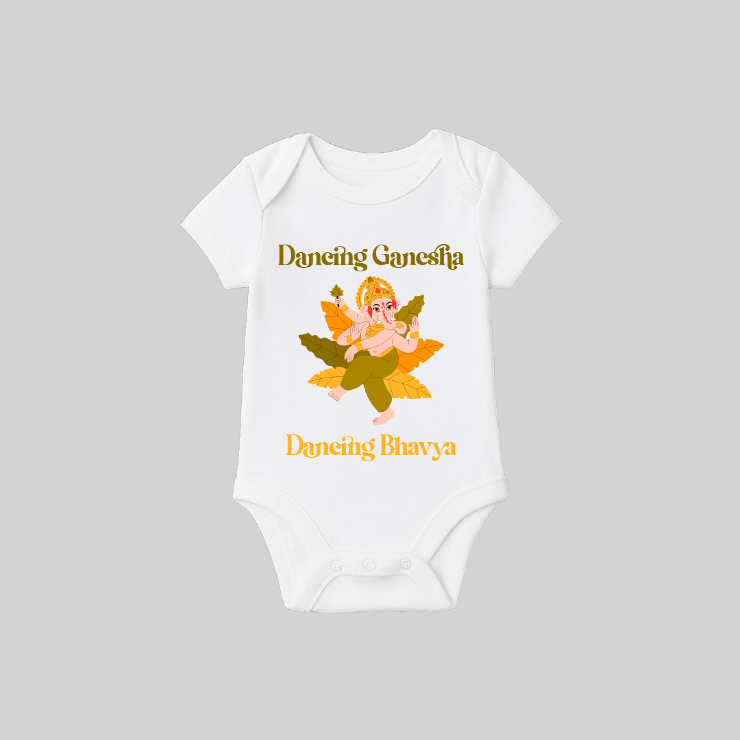 Ganesha Romper-08 Dancing Ganesha – Onesie/Romper | Personalized Romper / Onesie for Ganesh Chaturthi Festival - Image 1
