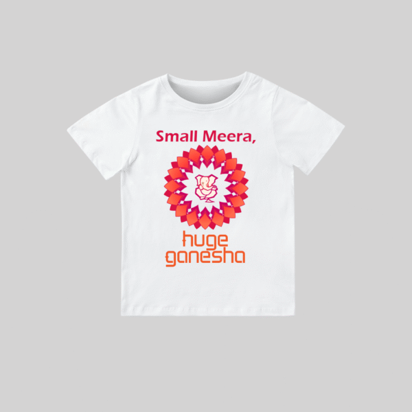 Small Cute Huge Ganesha – Personalized Baby T-shirt for Ganesh Chaturthi Celebrations