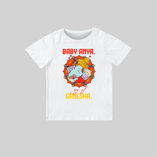 Baby Cute joy of Ganesha – Personalized Baby T-shirt for Ganesh Chaturthi Celebrations
