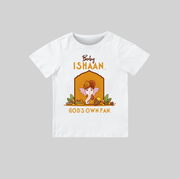 Baby Cute God’s own fan – Personalized Baby T-shirt for Ganesh Chaturthi Celebrations