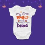 My first diwali with papa and mumma krishna Customize Onesie_Romper