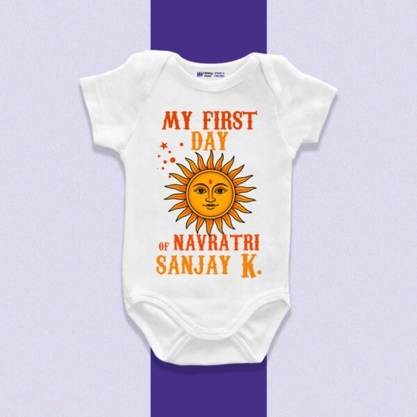 My First Day of Navratri Sanjay K Customize Onesie_Romper