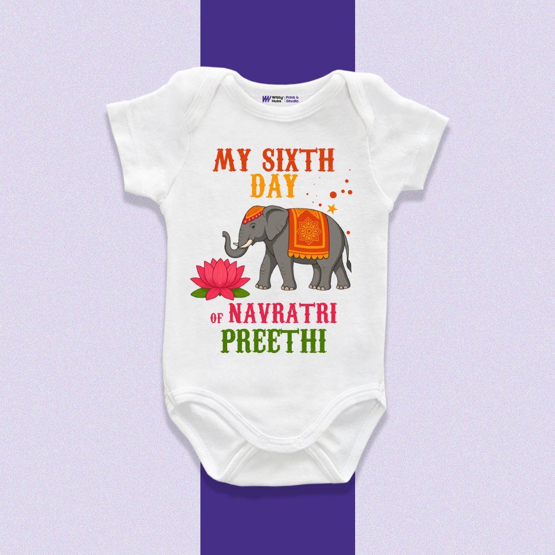 My sixth Day of Navratri preethi Customize Onesie_Romper My Sixth Day of Navratri Preethi Customize Onesie_Romper - Image 1