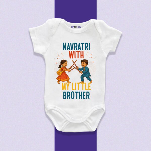 Navratri with my little brother Customize Onesie_Romper