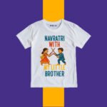 Navratri with my little brother Customize Tshirt