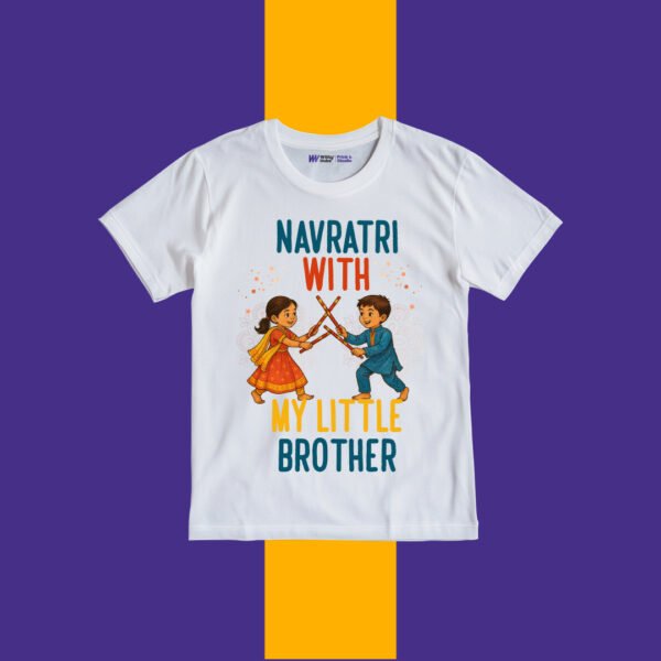 Navratri with my little brother Customize Tshirt