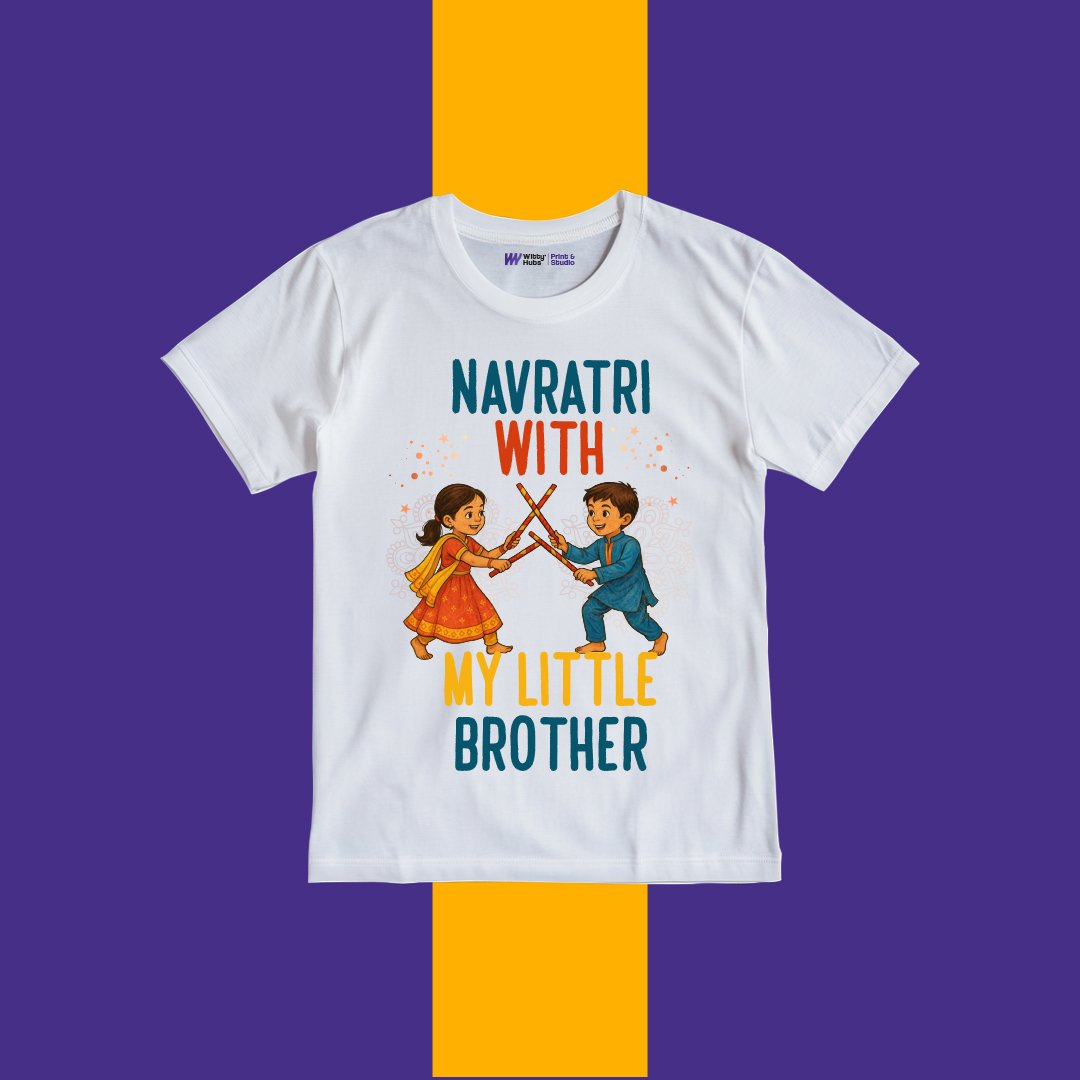 Navratri with my little brother Customize Tshirt Navratri with my little brother Customize Tshirt - Image 1