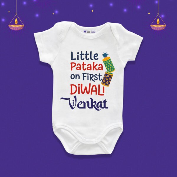Little Pataka on first diwali venkat Customize Onesie_Romper