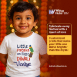 Little Pataka On First Diwali venkat Customize T-Shirt - Image 2