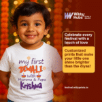 My First Diwali With Mummy And Papa krishna  Customize T-Shirt - Image 2