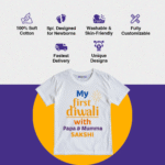 My First Diwali With Papa And Mumma sakshi Customize T-Shirt - Image 4
