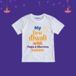 My First Diwali With Papa And Mumma sakshi Customize T-Shirt