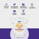 My first diwali with papa and mumma sakshi Customize Onesie_Romper - Image 4