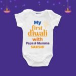 My first diwali with papa and mumma sakshi Customize Onesie_Romper