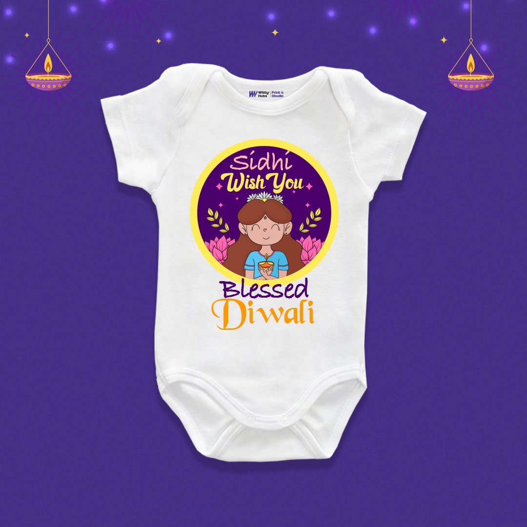 Wish you blessed Diwali Customize Onesie_Romper Wish you blessed Diwali Customize Onesie_Romper - Image 1