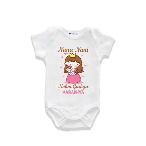 Nana nani ki nanhi Gudiya aaradhya Customized Onesie