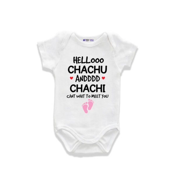 Hellooo chachu and chachi cant wait to meet you Customized Onesie