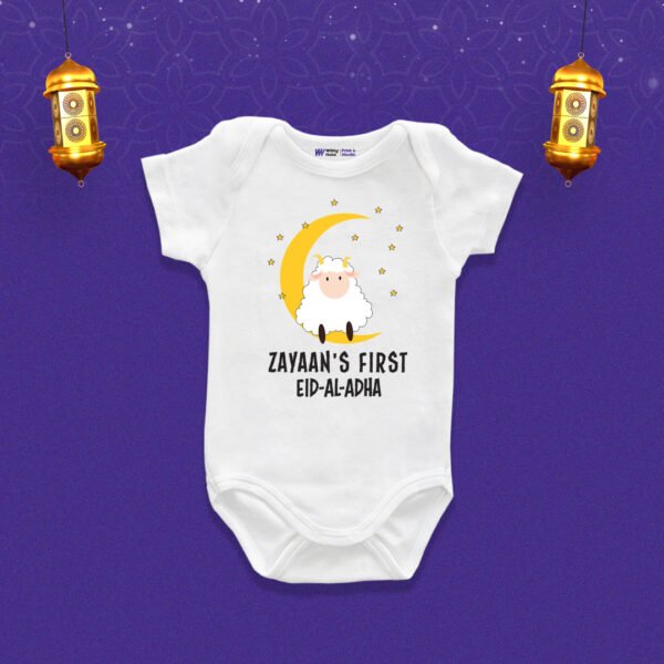 Zayaan's first eid al-Adha Customized Onesie