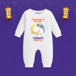 From prayer to our arms Azlan's first eid Customized Romper
