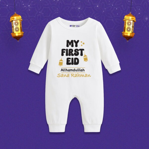 My first eid allhumdulilah sana rahman Customized Romper