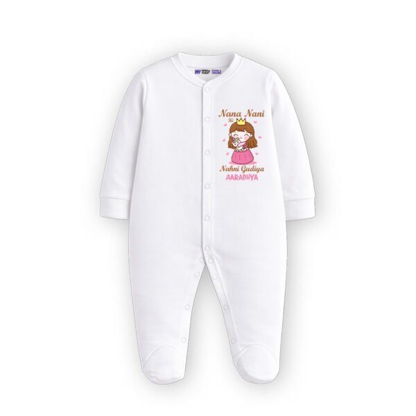 Nana nani ki nanhi Gudiya aaradhya Customized Sleep Suit