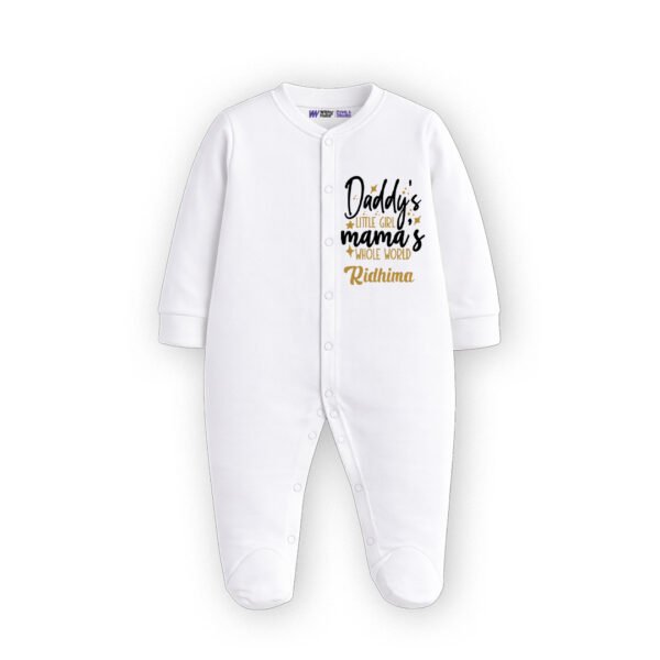 Daddy's little girl mama's whole world Ridhima Customized Sleep Suit